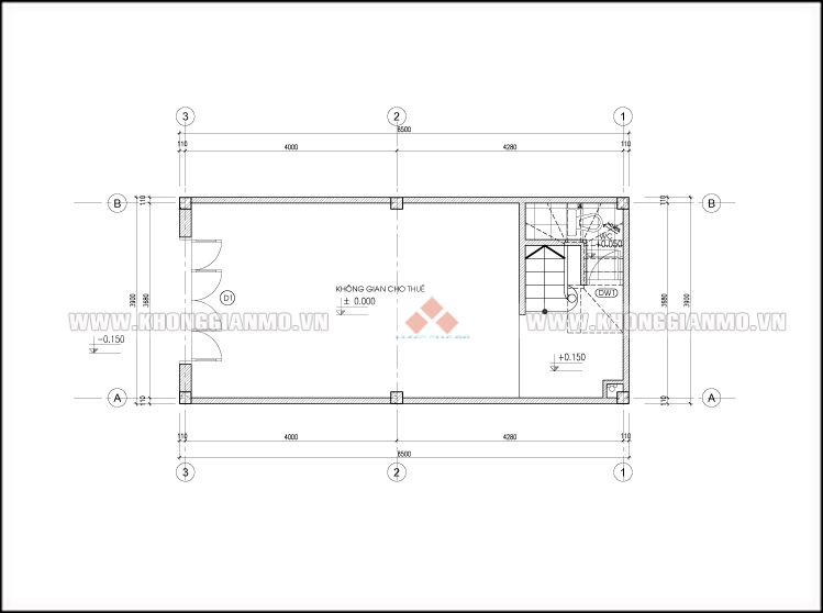 Thiết kế kiến trúc nhà lô 28m2 - Bố trí mặt bằng công năng tầng 1